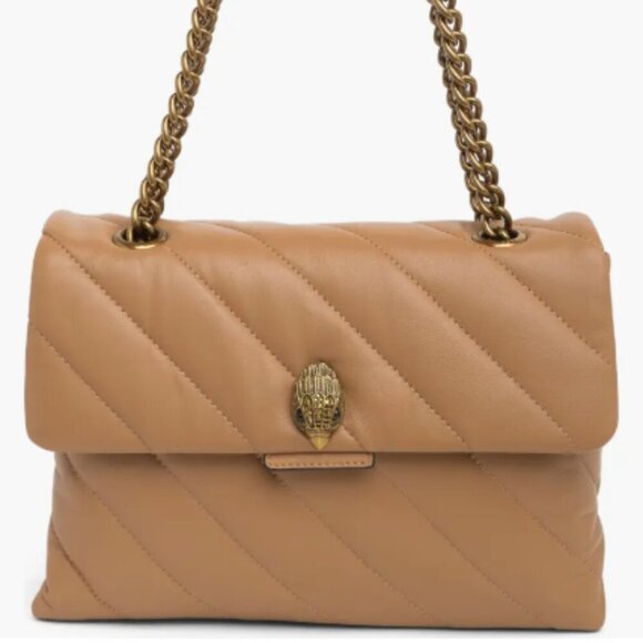 Kurt Geiger Soho Quilted Shoulder Bag Camel New - Picture 1 of 9